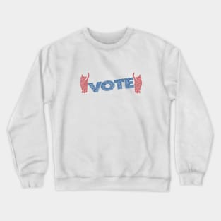 Red Cats Warming Up To Vote Blue Circle Design Crewneck Sweatshirt